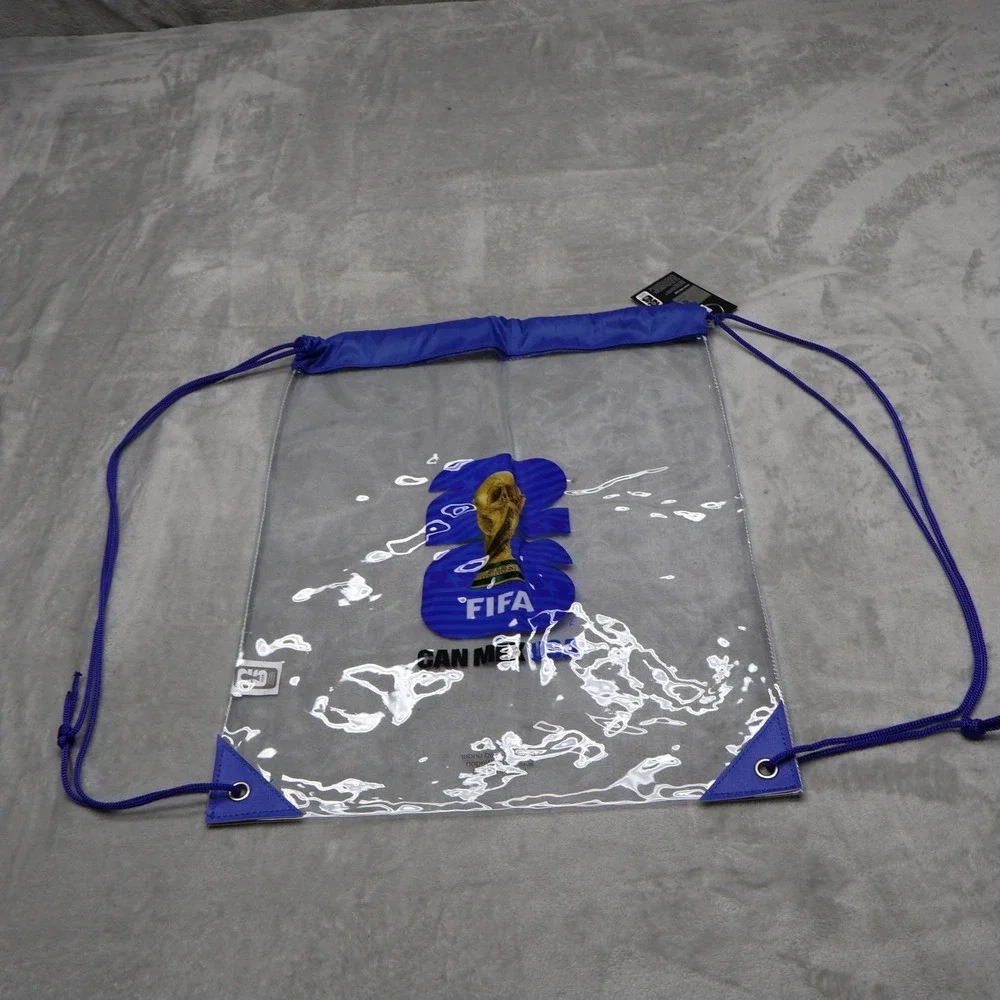 FIFA Drawstring Bag Unisex One Size Blue Clear USA World Cup 2026 Graphic NEW